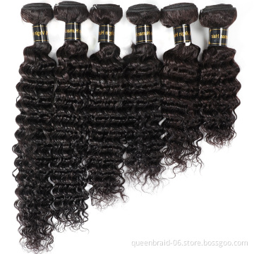 Brazilian Deep Wave Virgin Human Hair Bundles Wet and Wavy Curly Hair Bundles Weave Hair Human Bundles